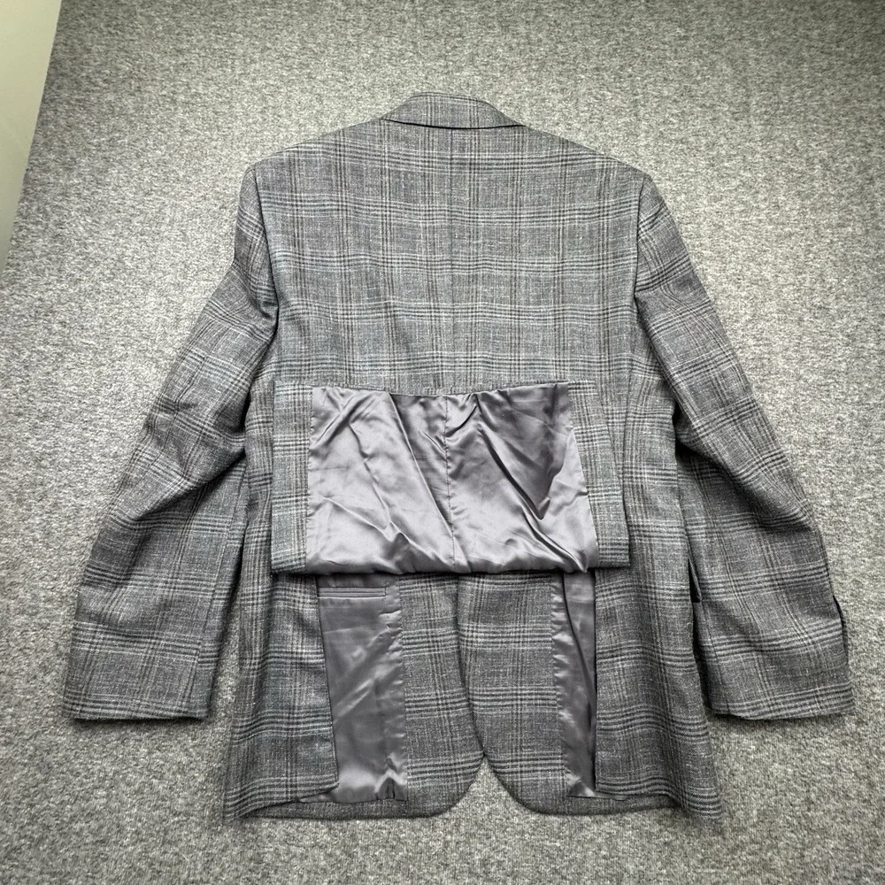 Jos. A. Bank Men's Gray Linen Silk Wool Tailored Fit Blazer Sport Jacket 39R